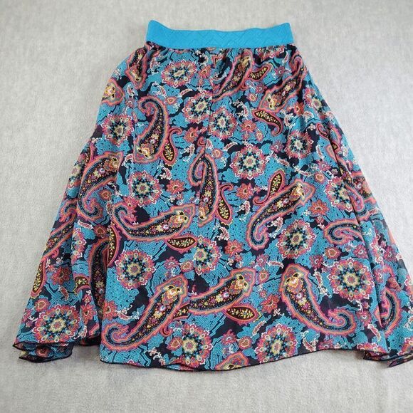 Lularoe Skirt Womens XS Multicolor Floral Flare Knee Length - Picture 1 of 7